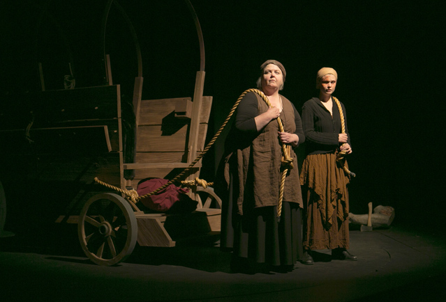 Cynthia Meier as Mother Courage and Dylan Page as Kattrin