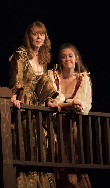 Patty Gallagher as Portia and Holly Griffith as Nerissa