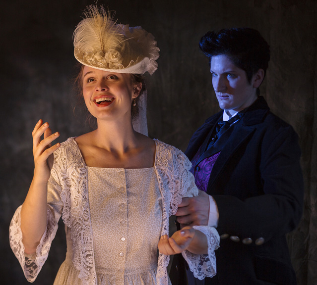 Dylan Page as Sibyl Vane and Dani Dryer as Dorian Gray