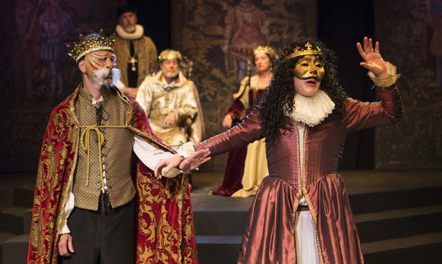 David Greenwood as the Player King, David Morden as Polonius, Joseph McGrath as Claudius, Kathryn Kellner Brown as Gertrude and Griffin Johnston as the Player Queen