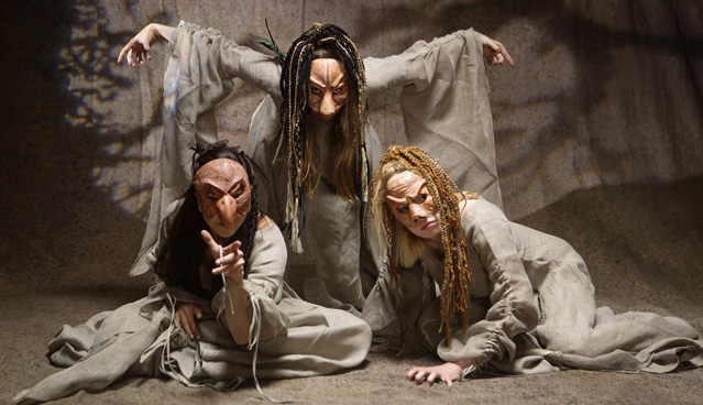 Claire Hancock, Holly Griffith and Grace Kirkpatrick as the Three Witches