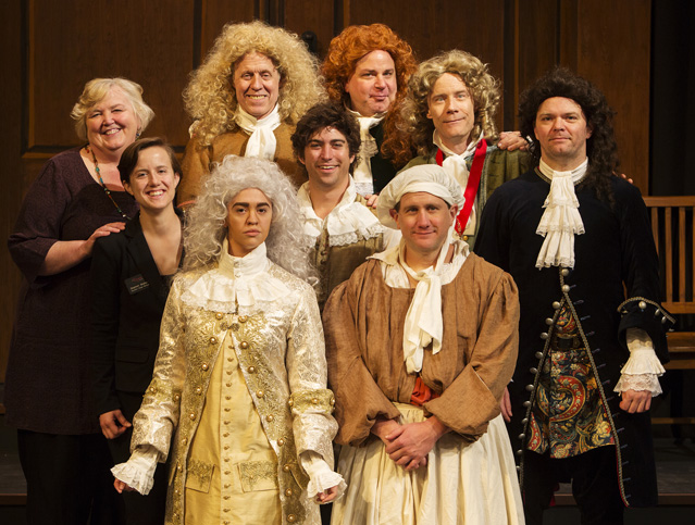 Director Cynthia Meier, Stage Manager Shannon Wallace, and the cast of 'Bach at Leipzig'