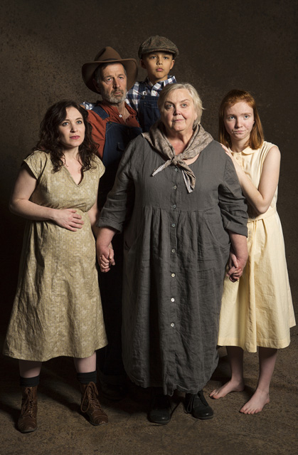 The Joad Family: Bryn Booth as Rose of Sharon, David Greenwood as Pa, Gabriel Morales as Winfield, Cynthia Meier as Ma and Florie Rush as Ruthie