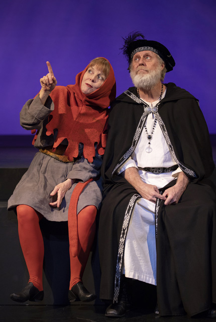 Patty Gallagher as The Fool and Joseph McGrath as King Lear