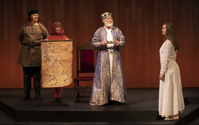 David Hentz, Patty Gallagher as The Fool, Joseph McGrath as King Lear and Holly Griffith as Cordelia