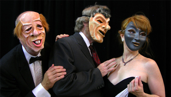 The Cast of The Cherry Orchard demonstrates masks representative of their characters